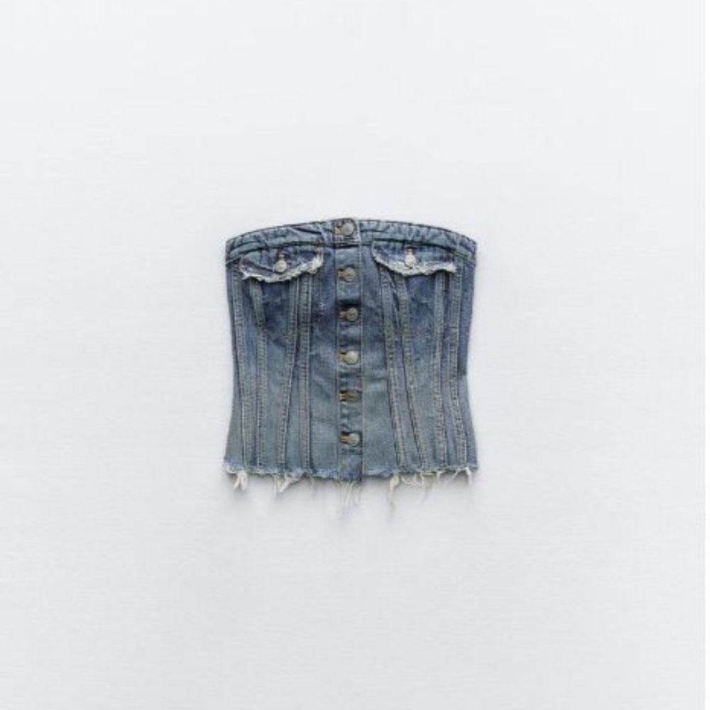 Corset Denim Tube Top